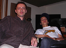Jimi Blue Ochsenknecht and Marc Mozart in the studio